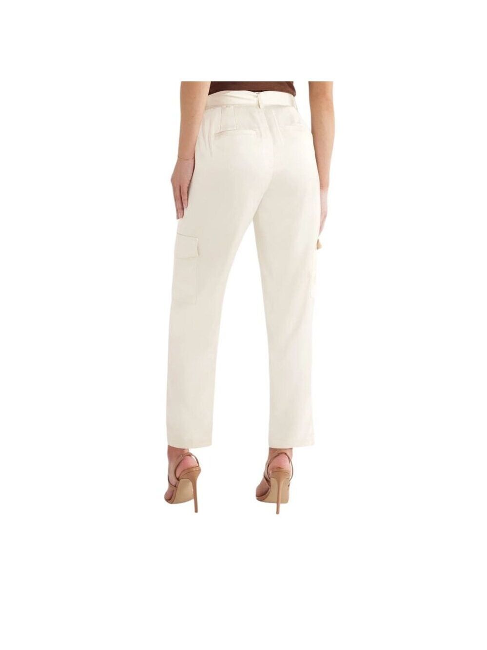 Sofia Jeans Women's Tapered High Rise Satin Cargo Pants, 27" Inseam, Size 16 - Picture 3 of 8